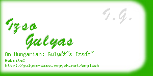 izso gulyas business card